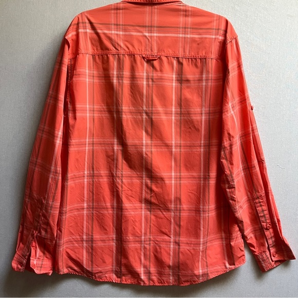Woolrich Men's orange Plaid button down shirt Sz M - Picture 2 of 9
